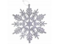 Stříbrná vločka 13cm / 4ks